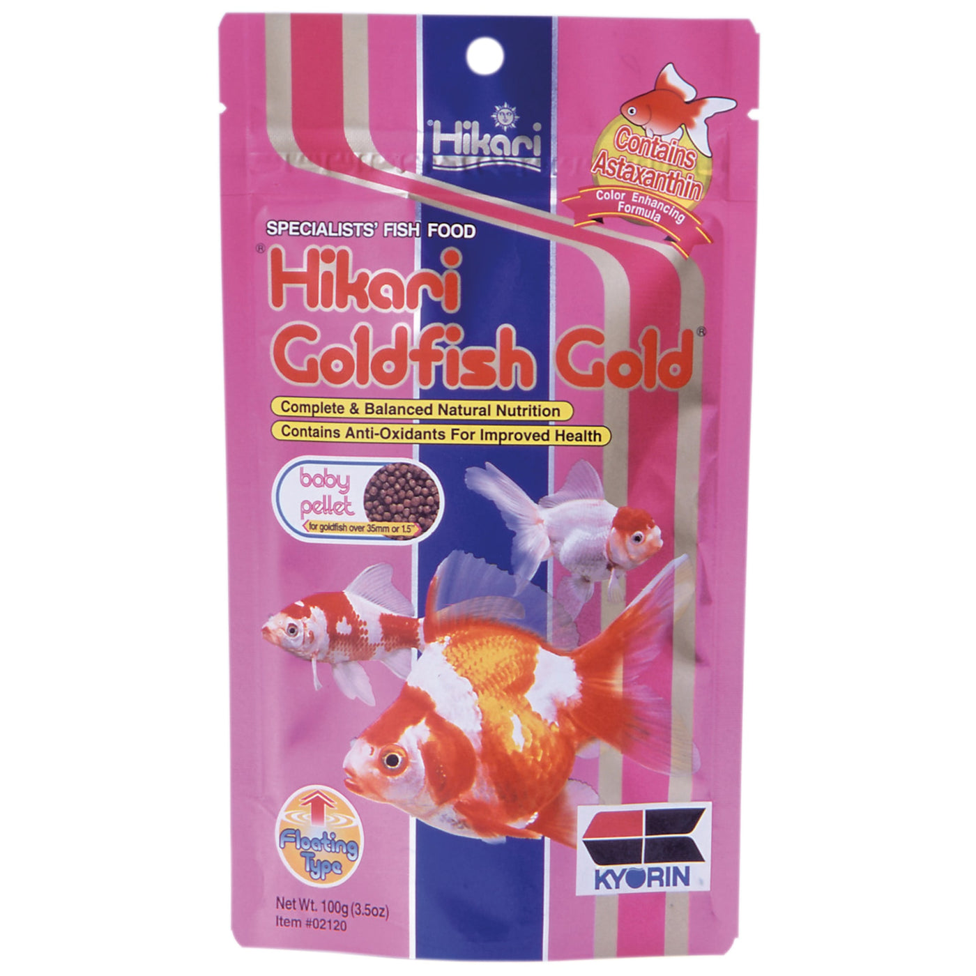 Hikari Gold Goldfish Baby 100 gram - drijvend kleurvoer voor kleine goudvissen