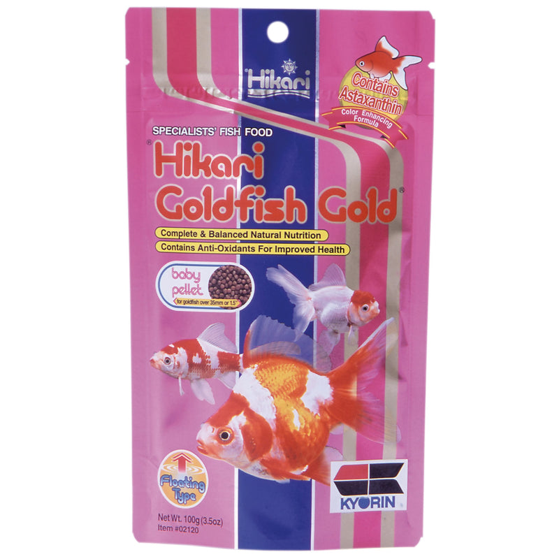 Hikari Gold Goldfish Baby 100 gram - drijvend kleurvoer voor kleine goudvissen, Siervisvoer bij Vijvercentrum