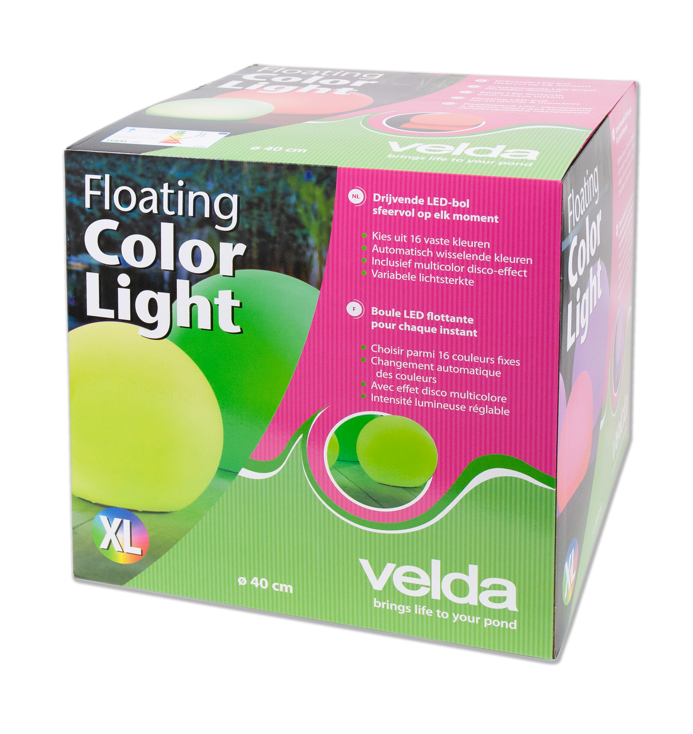 Verpakking van Velda Floating Color Light XL 40 cm