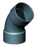 PVC bocht 45 graden 400 mm PN4 - afvoerbocht industrieel, afbeelding 2 PVC Hulpstuk