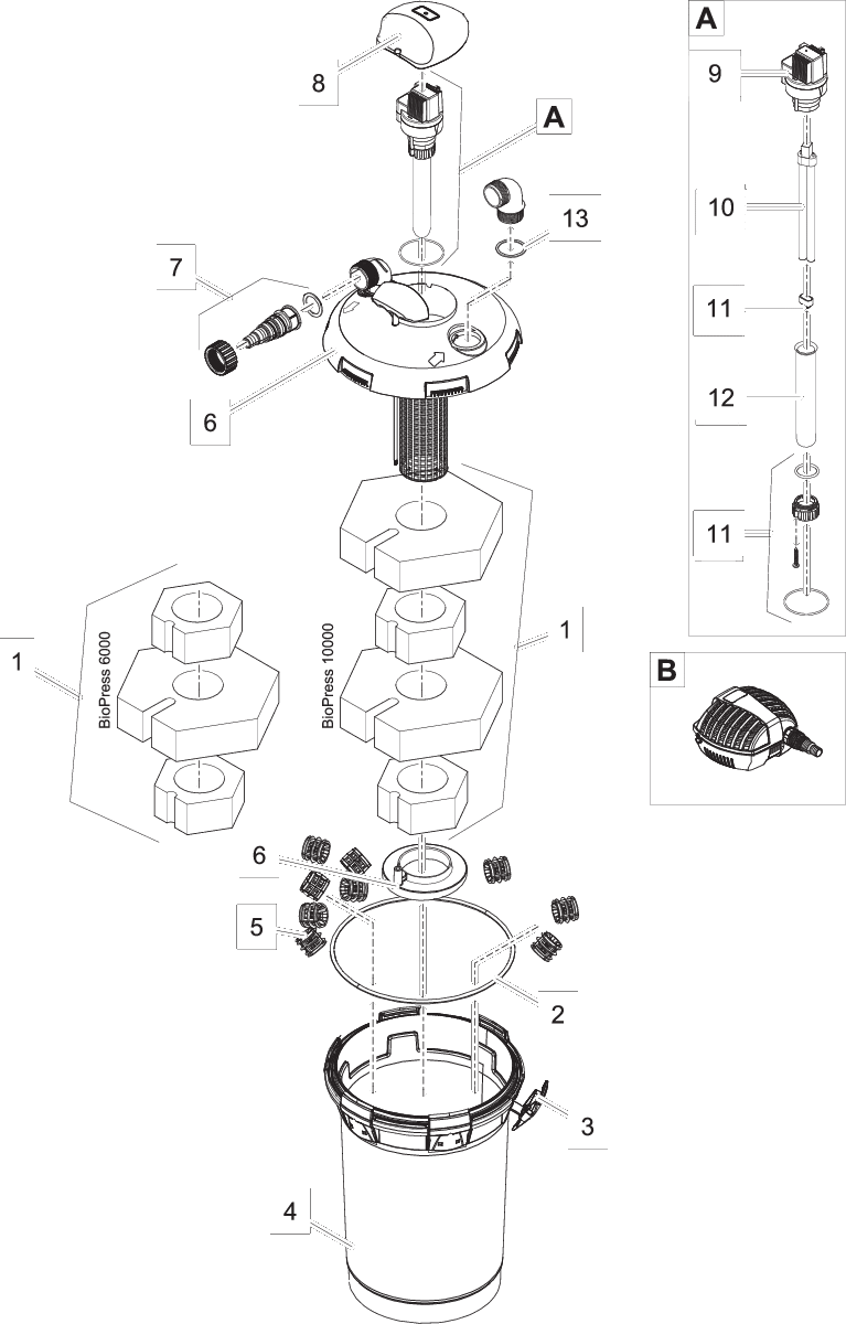 Oase vervangmousse-set BioPress 6000/10000 - filterschuim voor drukfilter productafbeelding