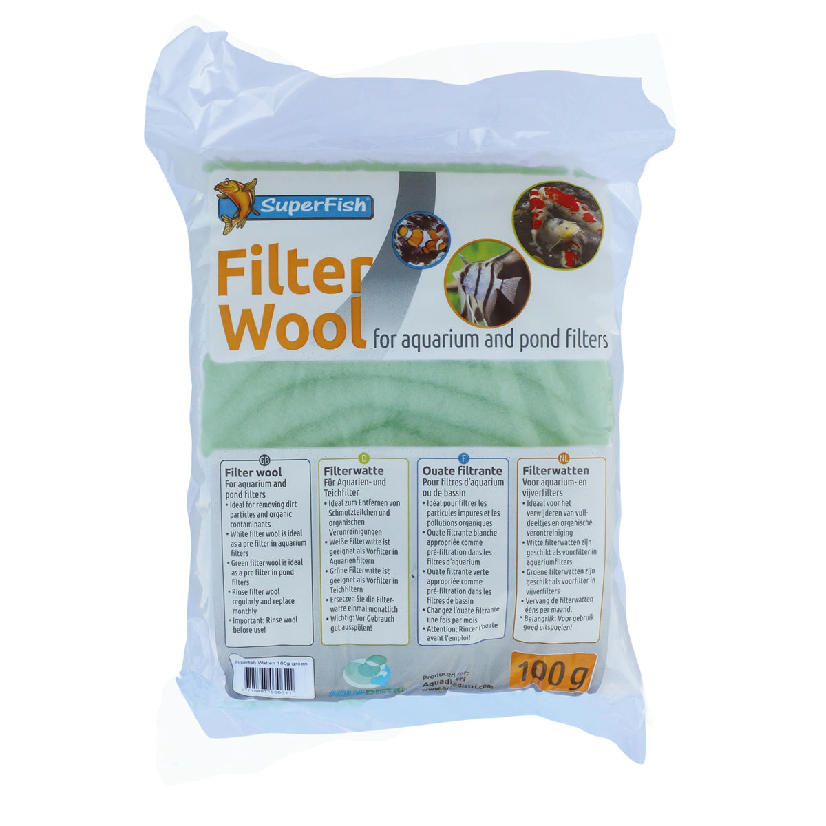 Superfish Groene Filterwatten Grof 100 g - mechanische filtering voor vijverfilters