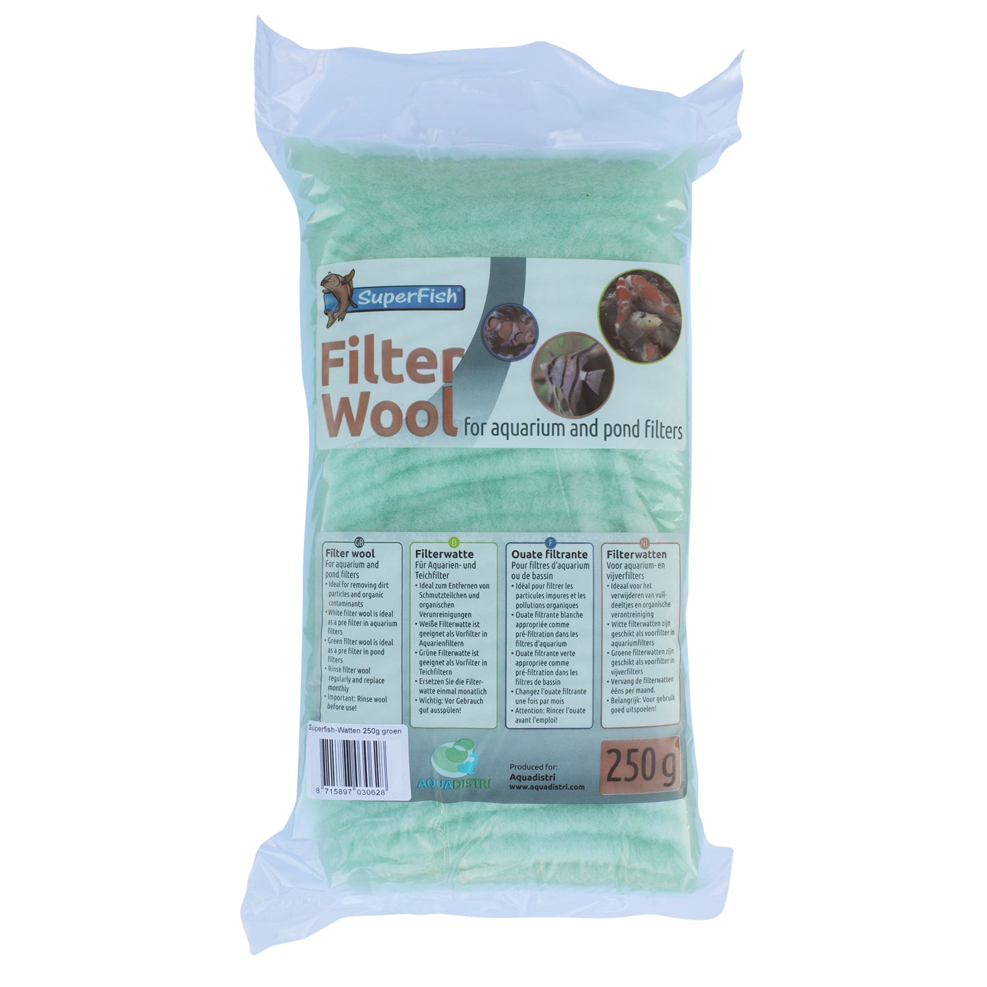 Superfish Groene Filterwatten Grof 250 gram - voorfilter voor grove vuildeeltjes in vijverfilters
