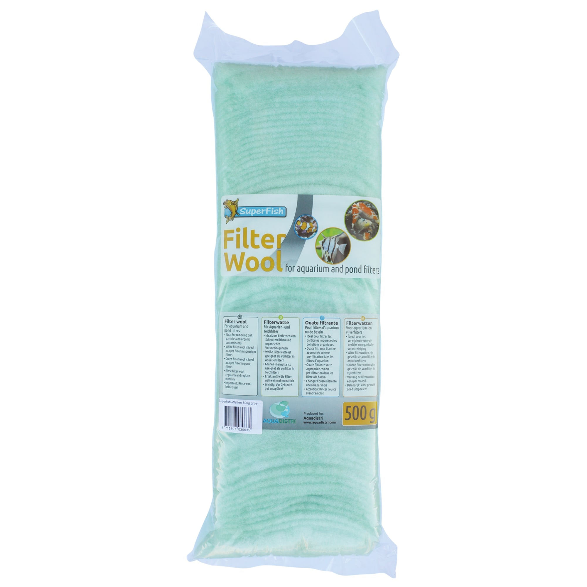Superfish Groene Filterwatten Grof 500 gram - mechanisch filtermateriaal voor vijver- en aquariumfilters