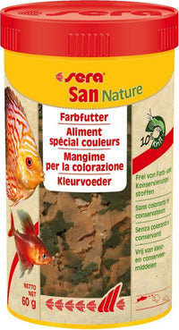 Sera San Nature 250 ml - Kleurversterkend vlokkenvoer voor aquariumvissen, miniatuur 2