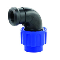 Aquaforte PP klemkoppeling knie 90° Ø16mm x ?" binnendraad PN10 - productfoto, miniatuur 2