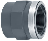 Aquaforte PVC Schroefbus 63 mm x 2" binnendraad met RVS ring - Versterkte overgang, miniatuur 2