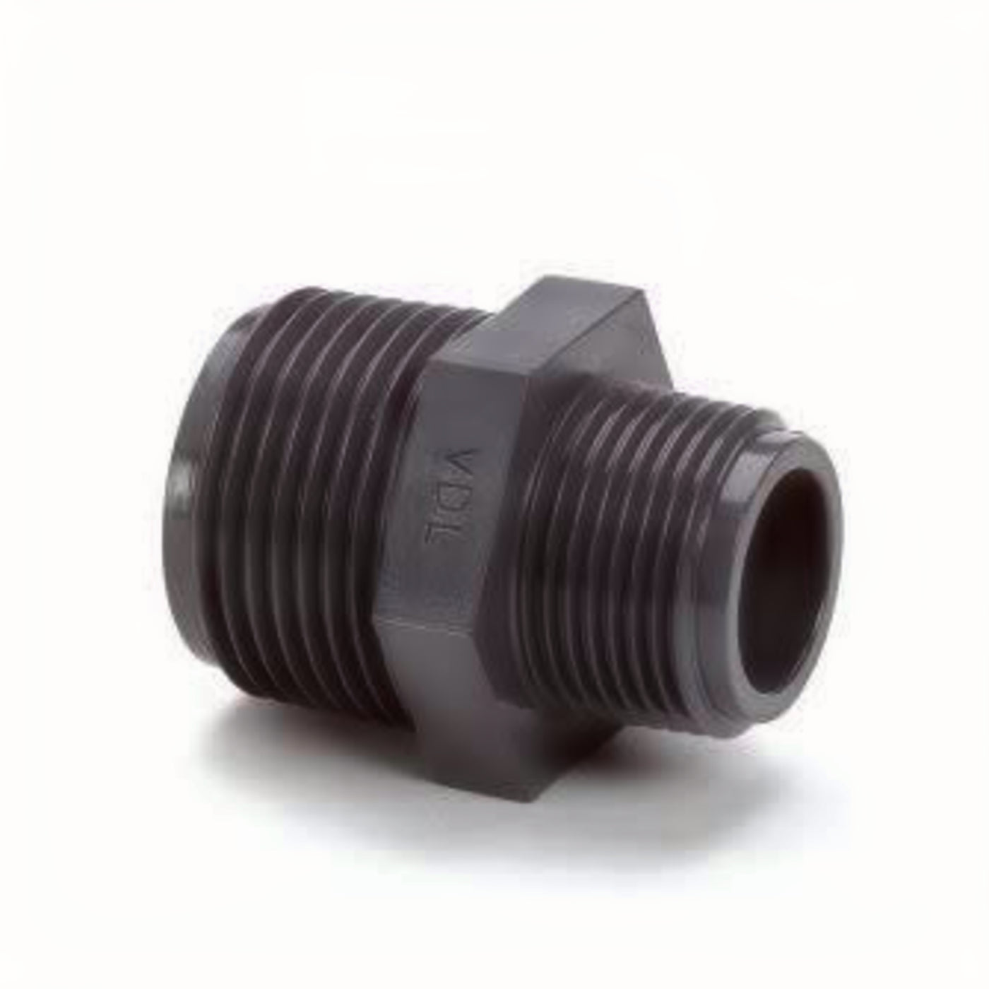 PVC soknippel 2 1/2 inch buitendraad x 2 inch binnendraad PN10