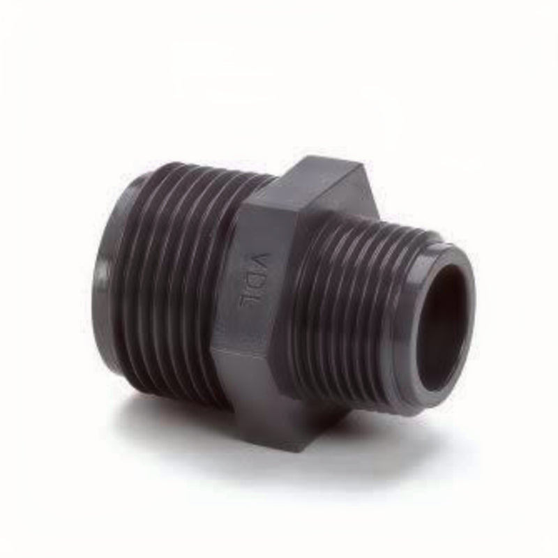 PVC soknippel 2 1/2 inch buitendraad x 2 inch binnendraad PN10, PVC Soknippel bij Vijvercentrum