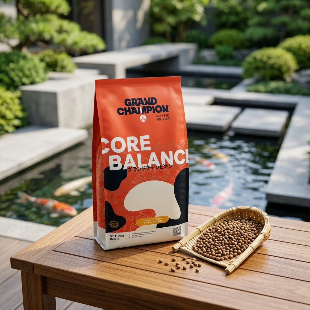Grand Champion Core Balance koi pellets met voerschep