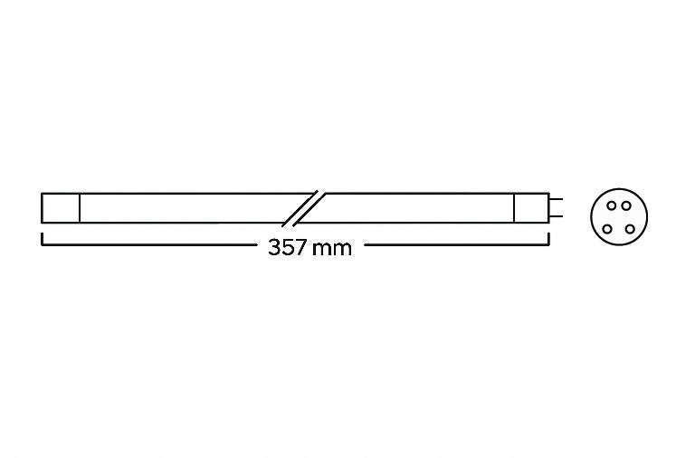 Filtreau 40 Watt - T5 - Witte fitting - lengte 357mm - UVC High Output Vervangingslamp - afbeelding 2, detailaanzicht UV-C Vervanglamp