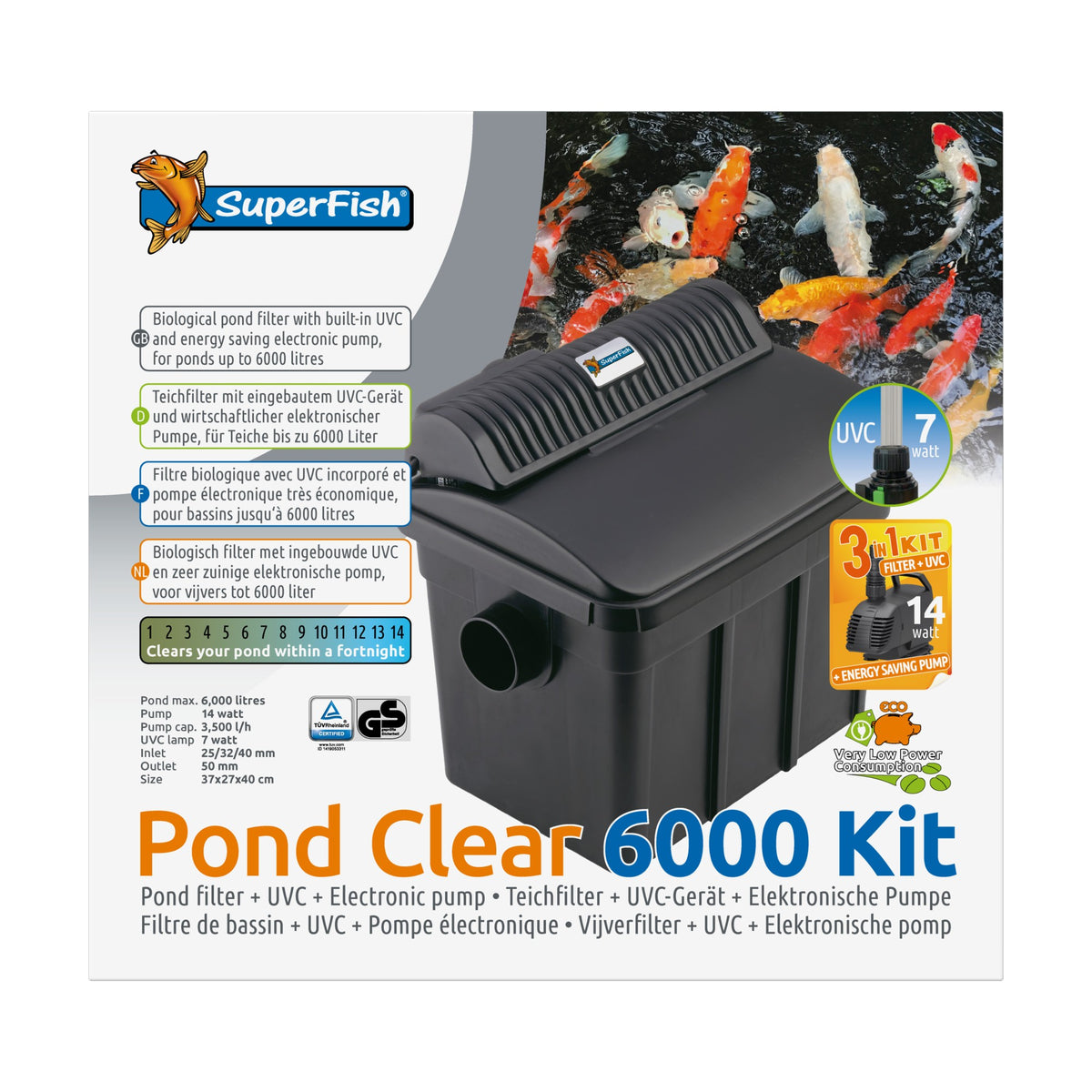 Superfish Pondclear Kit 6000 - Complete filterset met pomp en 7W UV-C
