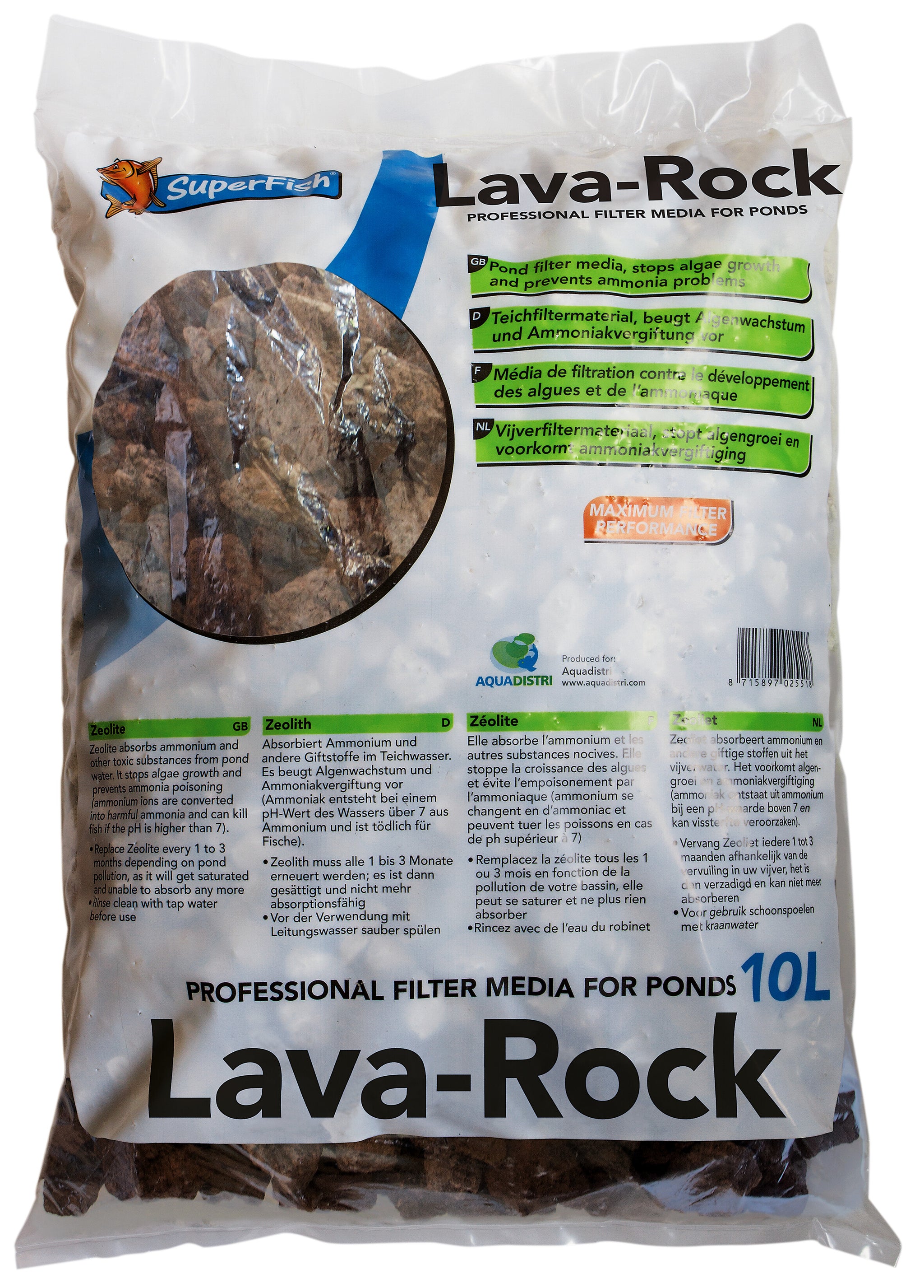 Superfish Filterlava 25 liter - biologisch filtermedium van lavasteen