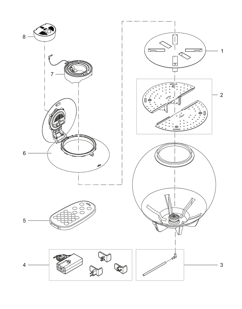 biOrb AIR 30 Afstandsbediening - vervanging voor terrarium klimaatregeling, afbeelding 2 Onderdelen