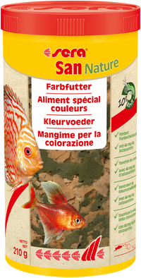 Sera San Nature 1.000 ml - Kleurversterkend vlokkenvoer voor aquariumvissen, miniatuur 2