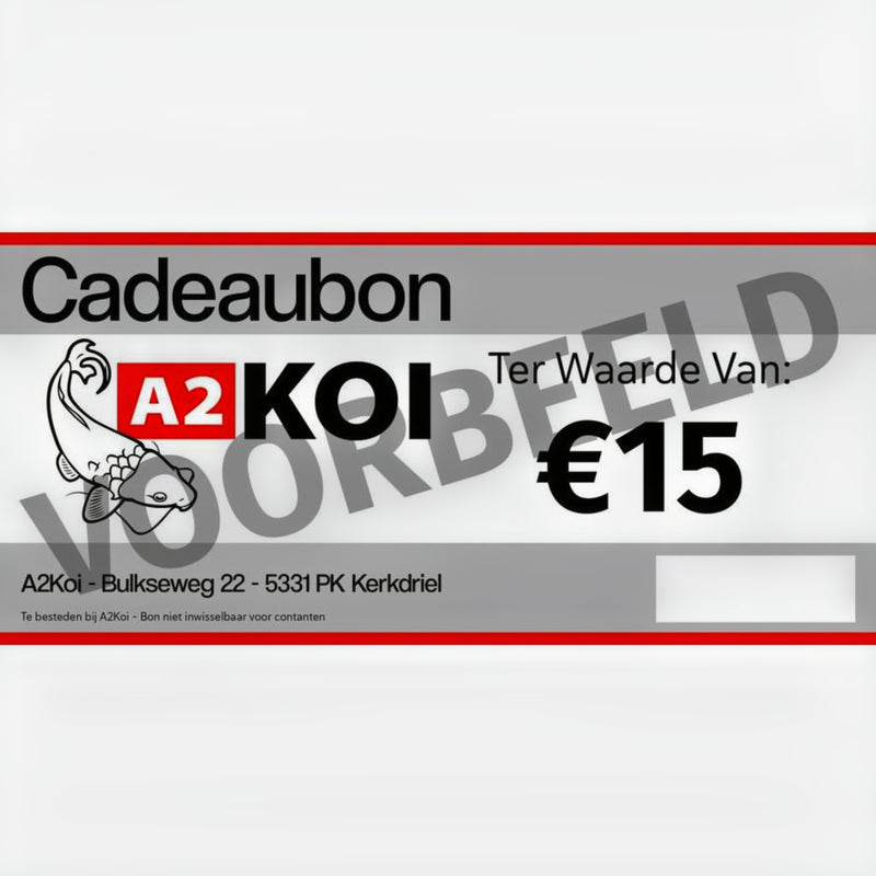 €15,- Cadeaubon Vijvercentrum — Onderhoudsproduct bij Vijvercentrum