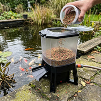 Superfish Solar Fish Feeder voerautomaat op zonne-energie met 6 liter reservoir - Automatisch vijvervissen voeren op zonne-energie, miniatuur 4