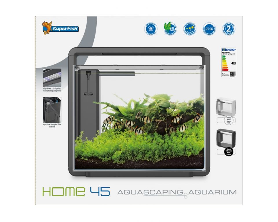 Superfish Home 45 Aquarium zwart - compleet aquarium