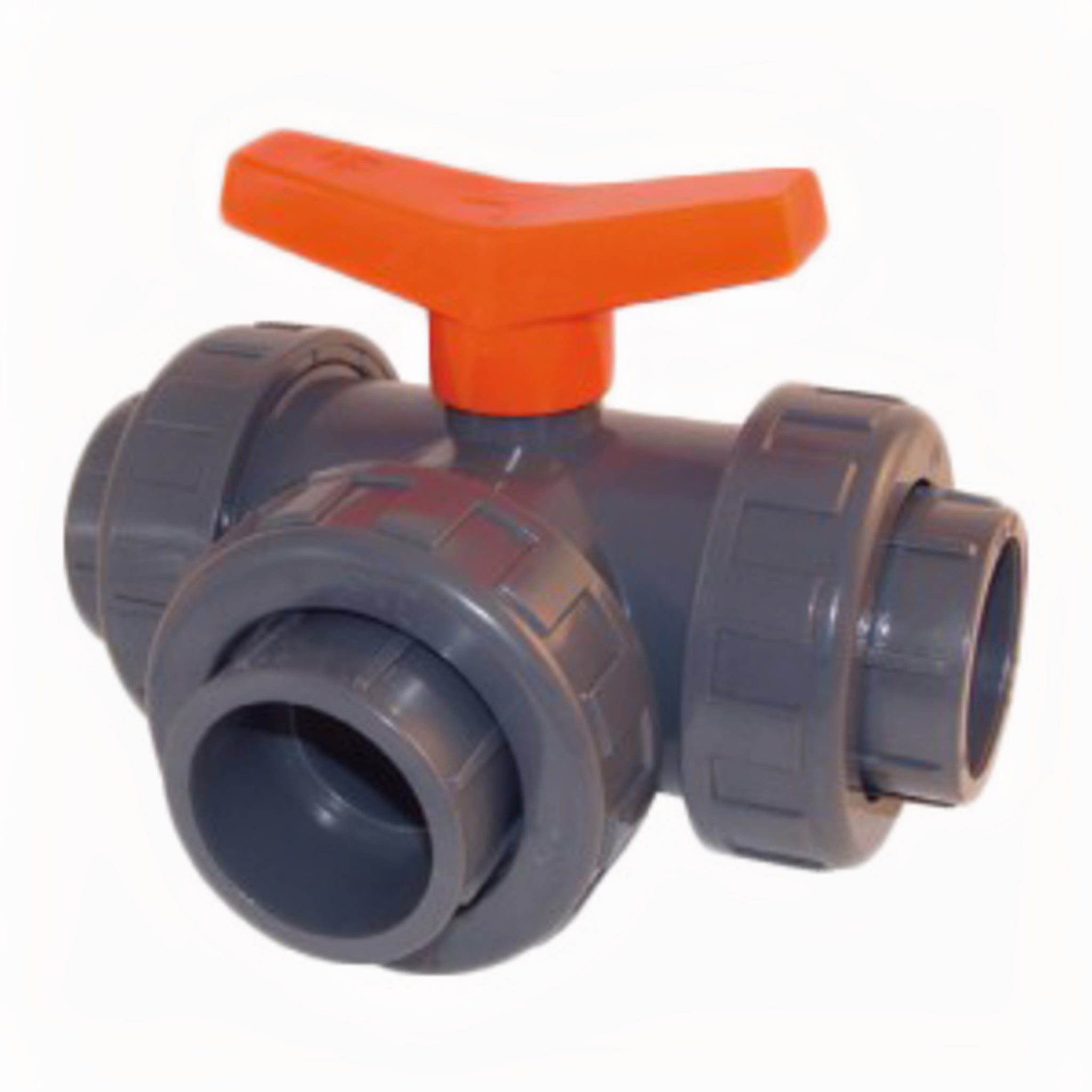 Effast Kogelkraan PVC 3-weg L-boring Lijm 63 mm - Schakelkraan voor vijverleiding
