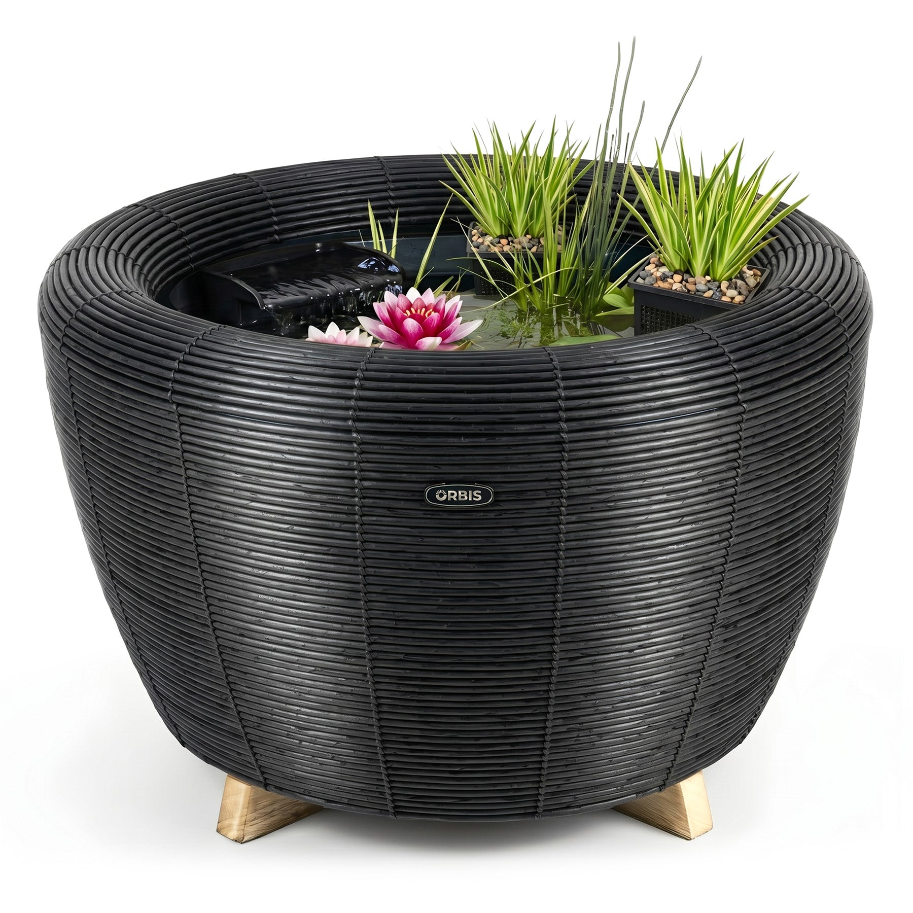Velda Velda Orbis Mini-Pond Antraciet - Terrasvijver 65 liter met waterval en pomp