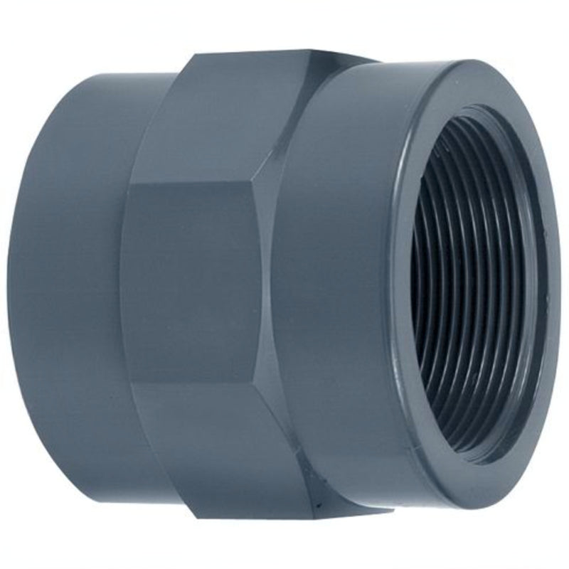 Aquaforte PVC Sok 3 inch Binnendraad - schroefmof voor leidingwerk, Leidingwerk bij Vijvercentrum