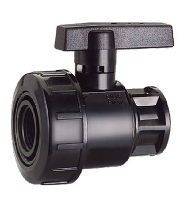 Europond Kogelkraan 1 1/4" Binnendraad x Binnendraad - PVC-U afsluiter voor vijverleidingen