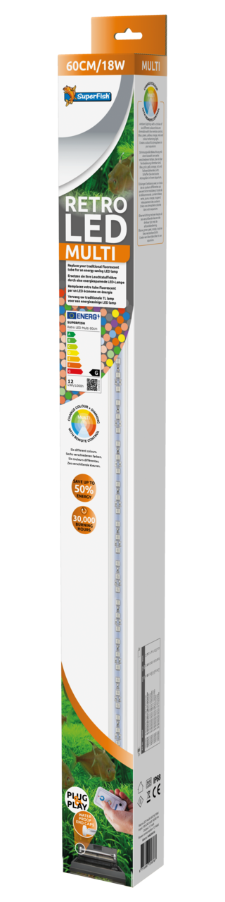 Superfish Retro LED Multi 60 cm T8/JT5 - RGB kleurwisselende LED voor aquariumarmaturen, afbeelding 2 Aquarium Verlichting
