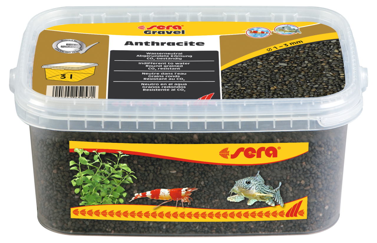 Sera Gravel Anthracite 1-3 mm 3 Liter - Bodemgrind voor Aquarium