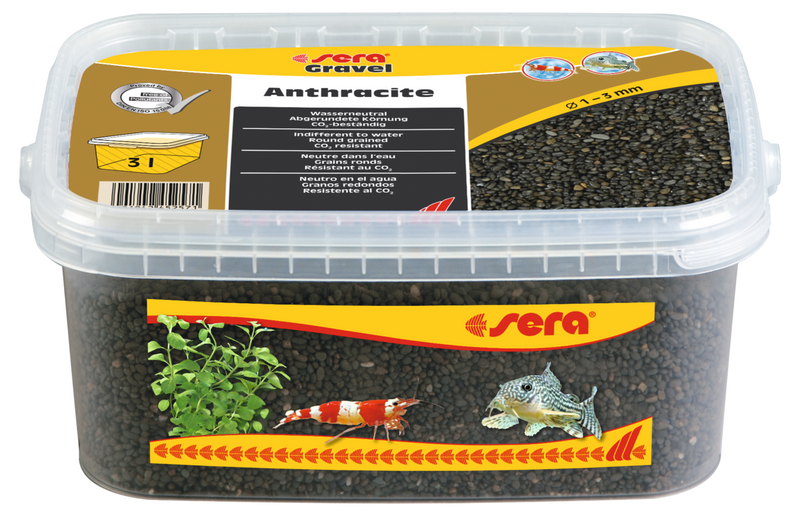 Sera Gravel Anthracite 1-3 mm 3 Liter - Bodemgrind voor Aquarium, afbeelding 2 Aquariumbenodigdheden