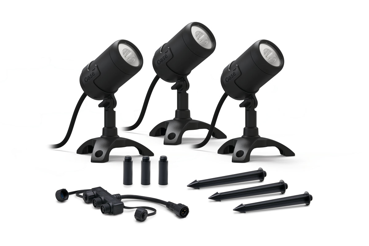 Oase LunAqua Connect M Set 3 - vijververlichting met 3 LED spots warm wit
