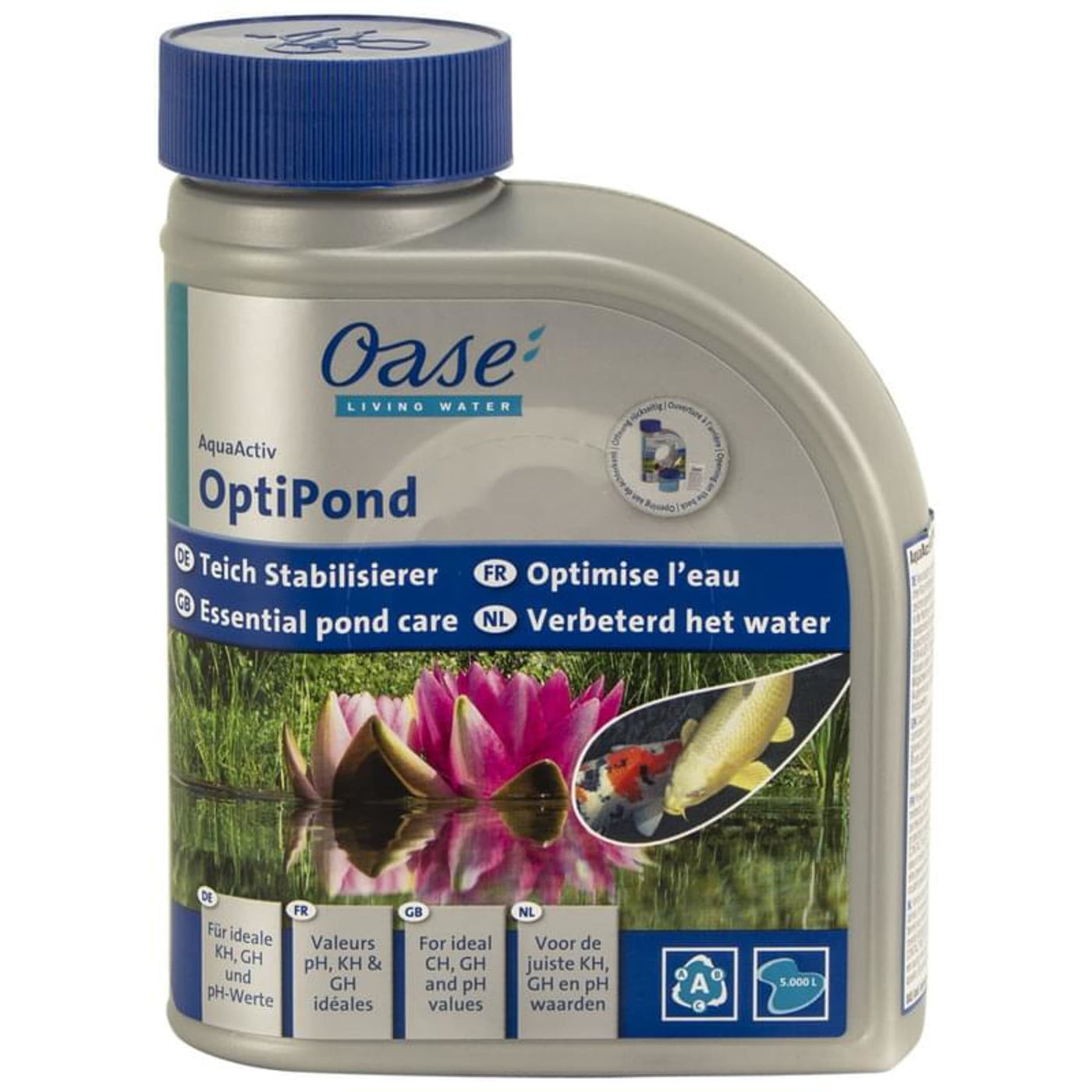 Oase AquaActiv OptiPond 500 ml - Waterconditioner voor stabiele KH en pH productafbeelding