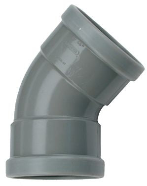 Wafix PVC bocht 45 graden 200 mm dubbele mof SN4