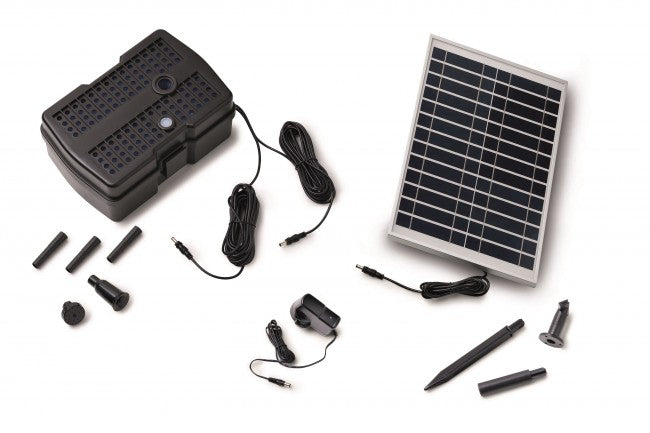 Pontec PondoRell 1500 UVC Solar complete set met onderwaterfilter, zonnepaneel en netadapter