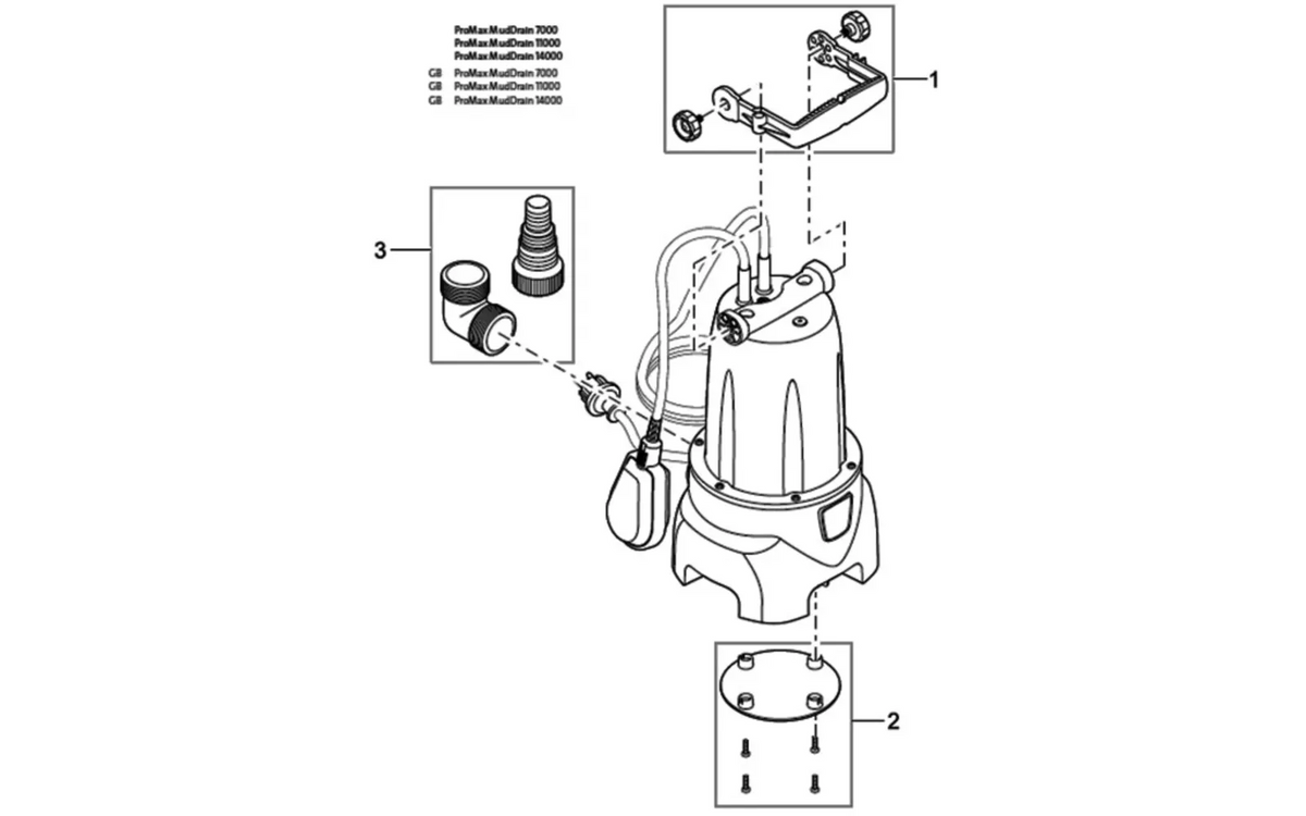 Oase handvat incl. bevestigingsschroef Drain - Reserveonderdeel PondoVac, afbeelding 3 van 3