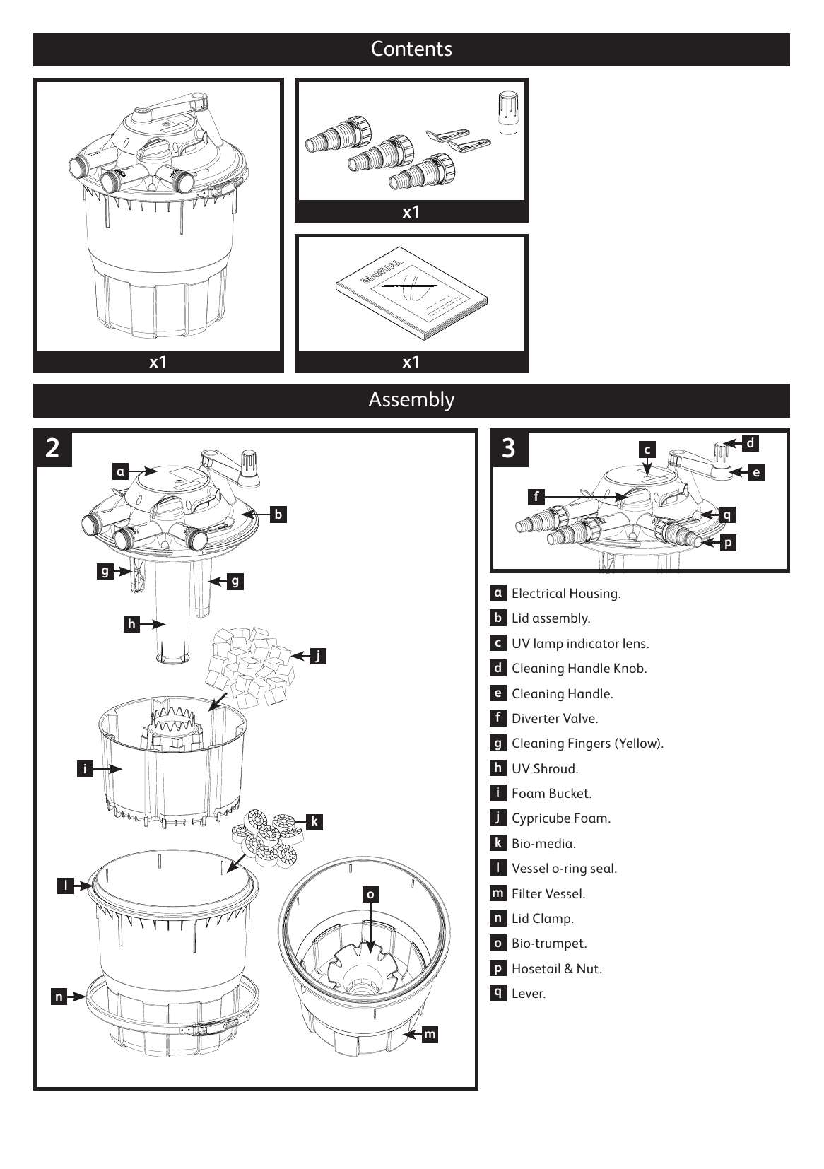 Hozelock Elektrisch binnenwerk voor Bioforce Revolution 12000 - onderdelen diagram