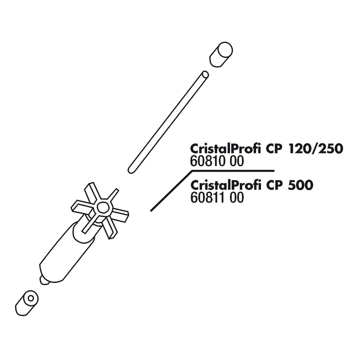 JBL CristalProfi 120 250 technische tekening exploded view rotor as rubberlagers