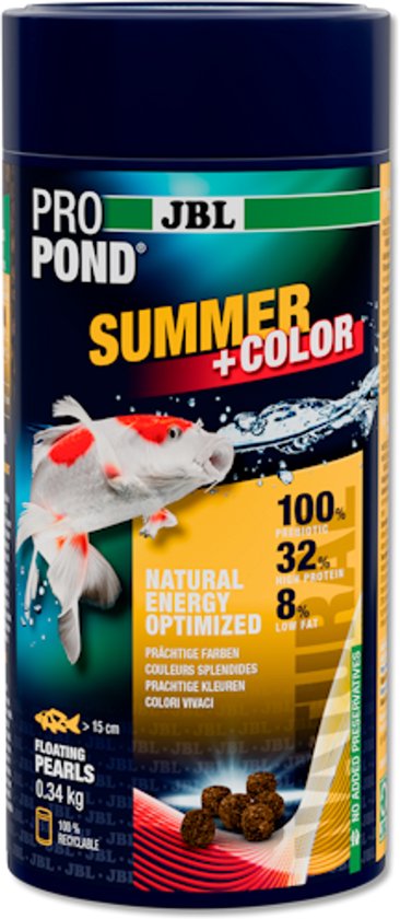JBL ProPond Summer+Color S 0,34 kg zomervoer koi, Koivoer Seizoen bij Vijvercentrum