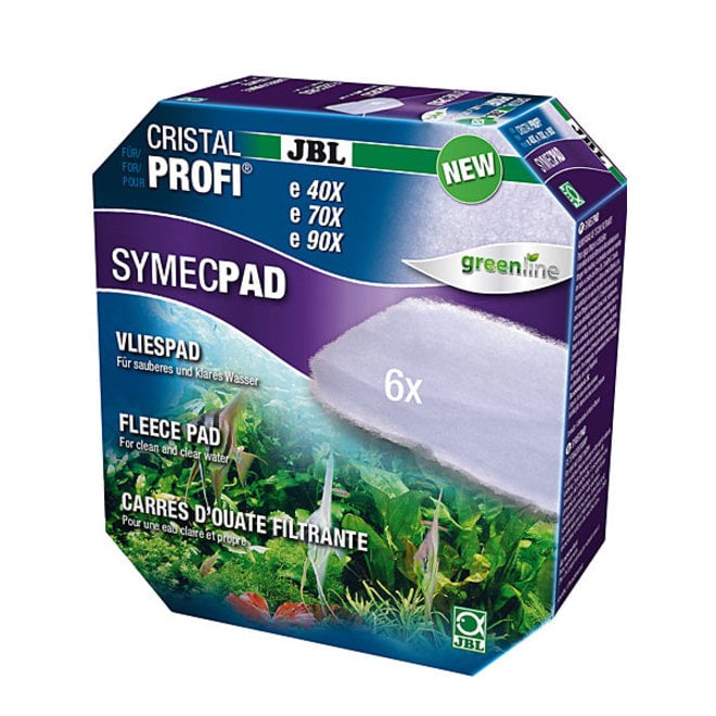 JBL SymecPad II Fijnfilterpads voor CristalProfi e401/e402/e701/e702/e901/e902 (6 stuks) verpakkingsdetail, afbeelding 2 Aquarium filtermateriaal