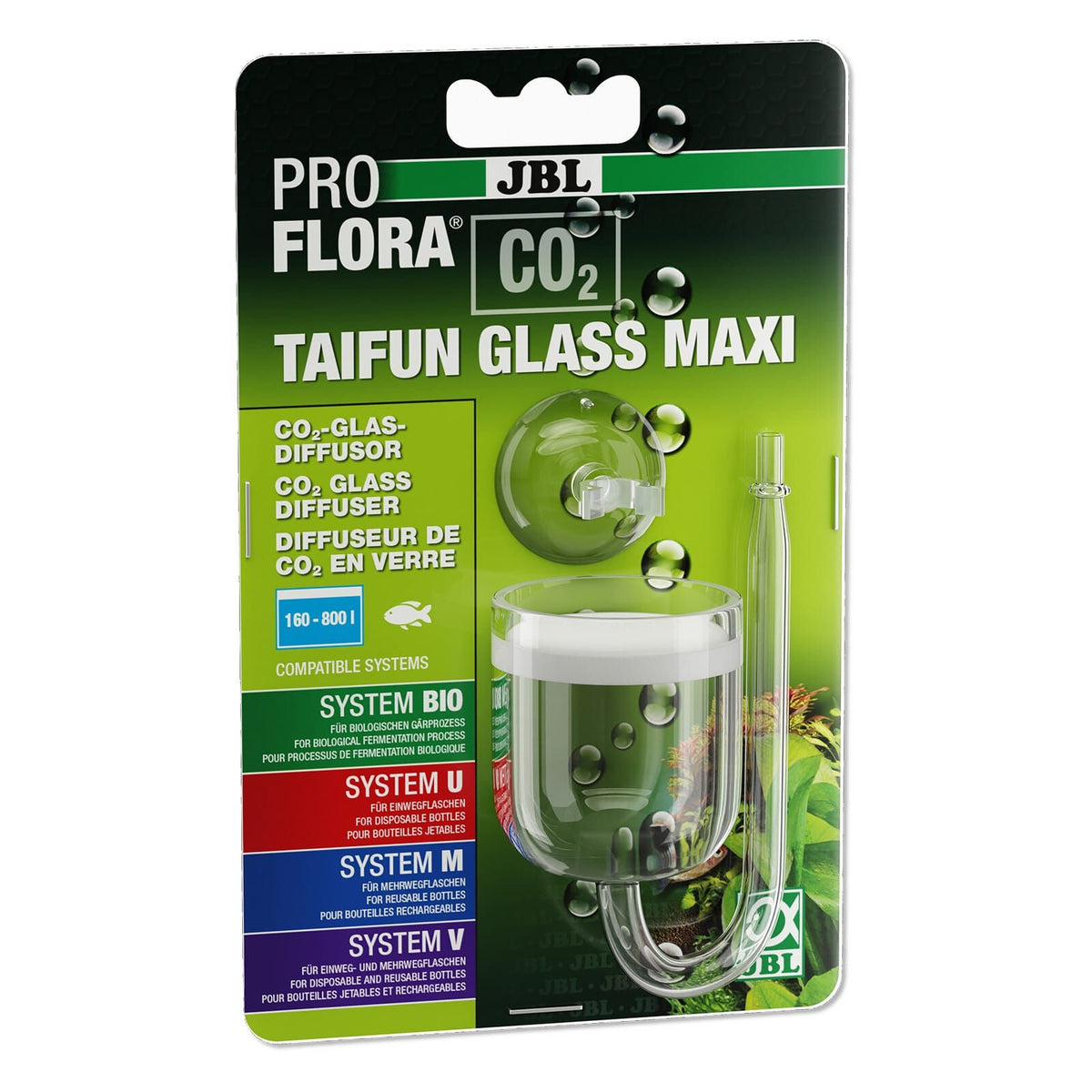 JBL PROFLORA CO2 TAIFUN GLASS MAXI glazen CO2 diffusor blisterverpakking art 6469400