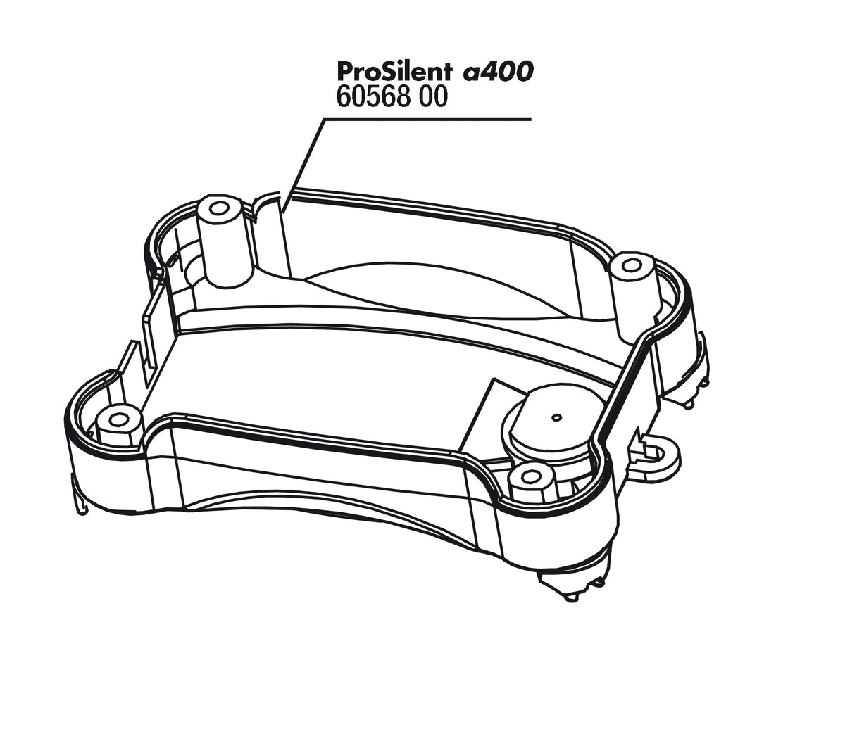 JBL ProSilent a400 onderste behuizing met rubberen voetjes