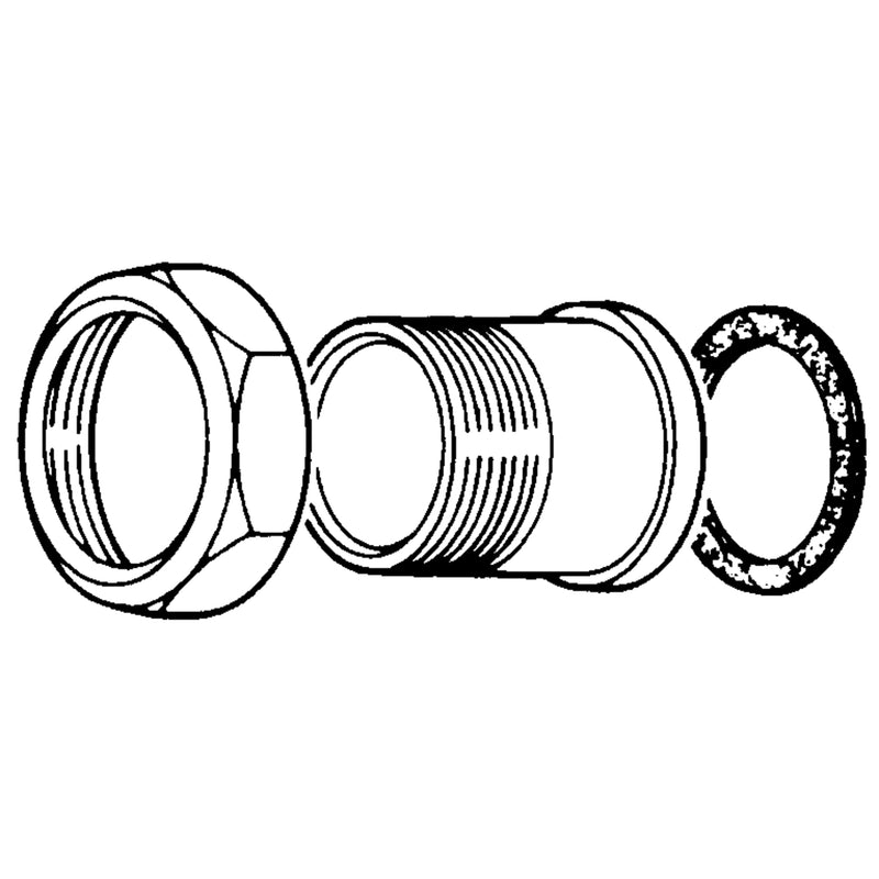 Koppeling watermeter 1½" buitendraad x 2" binnendraad - messing - MC160 A 5389, detailaanzicht Watermeters