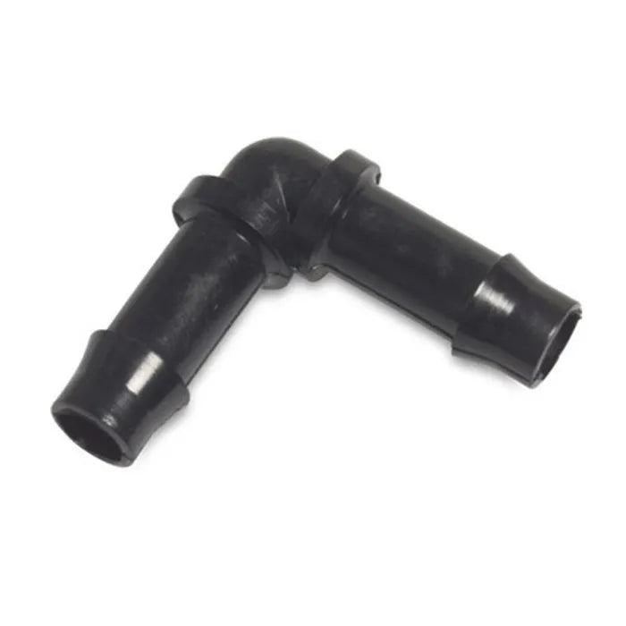 PP knie 16 x 16 mm met twee zwarte slangtules