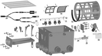 AquaForte AFT-1G exploded view met spoelbuisafdichtringen op positie 11, miniatuur 2