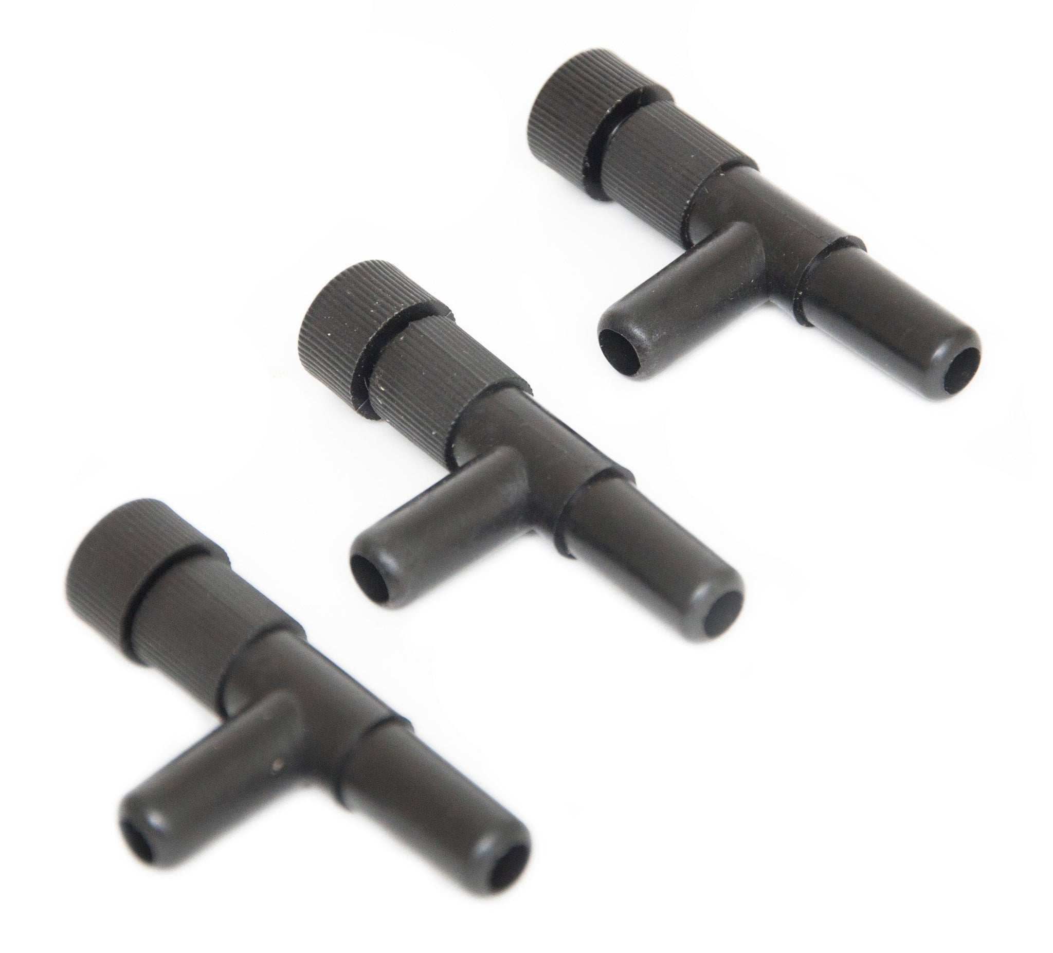 Drie losse Velda Air Tap-regelkranen met aansluitingen voor 4/6 mm luchtslang