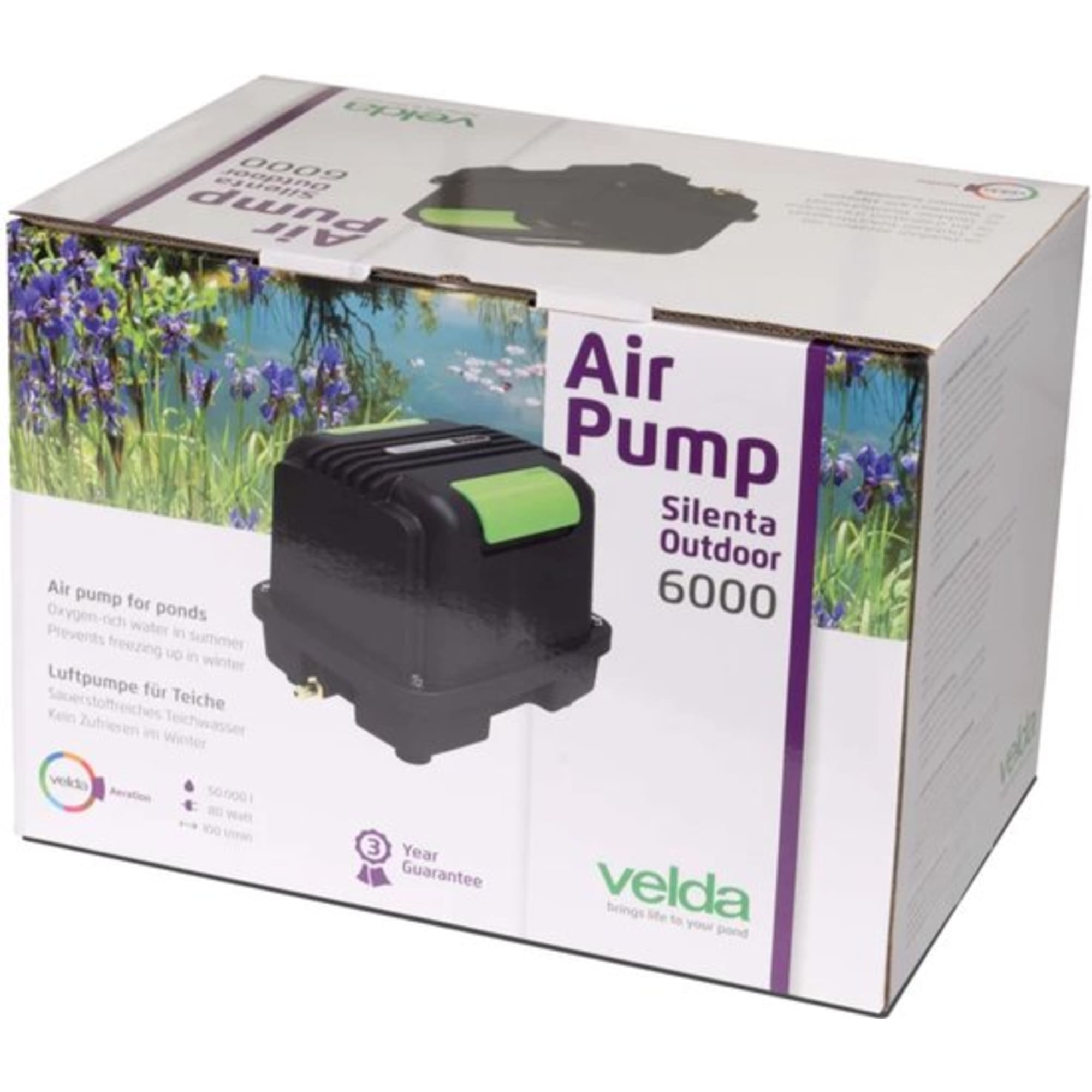Velda Luchtpomp Silenta Outdoor 6000 Pro set - productfoto